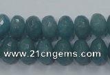 CEQ35 15.5 inches 8*12mm faceted rondelle blue sponge quartz beads
