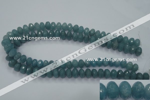 CEQ35 15.5 inches 8*12mm faceted rondelle blue sponge quartz beads