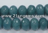 CEQ36 15.5 inches 10*14mm faceted rondelle blue sponge quartz beads