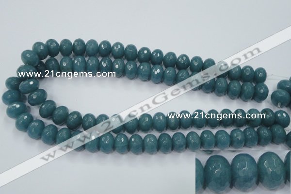 CEQ36 15.5 inches 10*14mm faceted rondelle blue sponge quartz beads