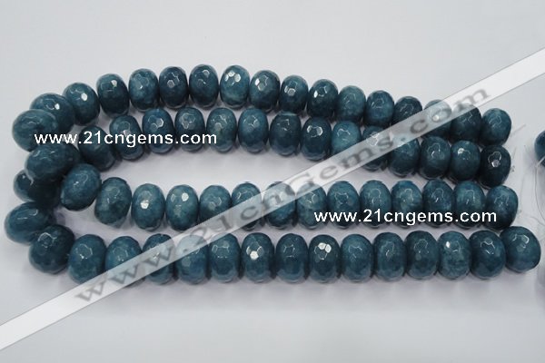 CEQ38 15.5 inches 13*18mm faceted rondelle blue sponge quartz beads