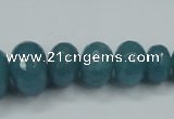 CEQ40 6*10mm - 15*20mm faceted rondelle blue sponge quartz beads