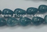 CEQ45 15.5 inches 10*14mm teardrop blue sponge quartz beads