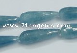 CEQ55 15.5 inches 10*30mm faceted teardrop blue sponge quartz beads