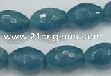 CEQ74 15.5 inches 13*18mm faceted rice blue sponge quartz beads