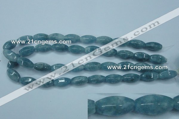 CEQ80 15.5 inches 10*20mm faceted rice blue sponge quartz beads