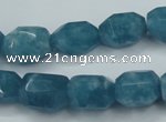 CEQ86 15.5 inches 11*14mm faceted nuggets blue sponge quartz beads