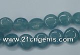 CEQ92 15.5 inches 10mm flat round blue sponge quartz beads
