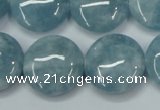 CEQ97 15.5 inches 20mm flat round blue sponge quartz beads