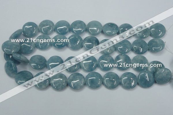 CEQ97 15.5 inches 20mm flat round blue sponge quartz beads