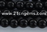 CEY02 15.5 inches 6mm round black ebony wood beads wholesale