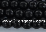 CEY03 15.5 inches 8mm round black ebony wood beads wholesale