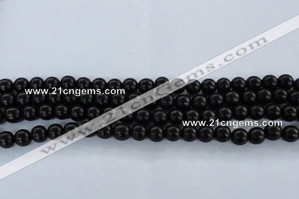 CEY03 15.5 inches 8mm round black ebony wood beads wholesale