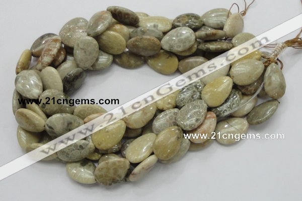 CFA15 15.5 inches 18*25mm flat teardrop chrysanthemum agate beads