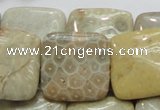 CFA18 15.5 inches 25*25mm square chrysanthemum agate beads