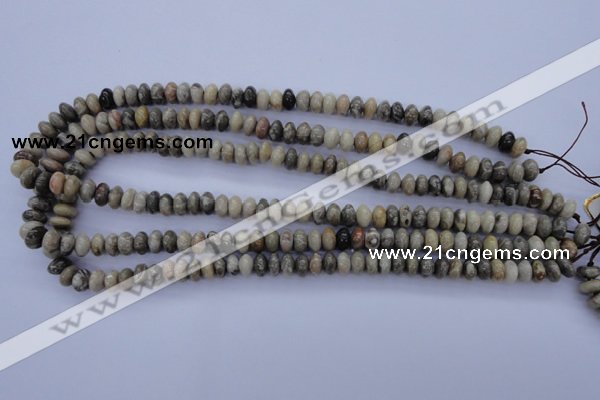 CFA201 15.5 inches 5*8mm rondelle chrysanthemum agate beads