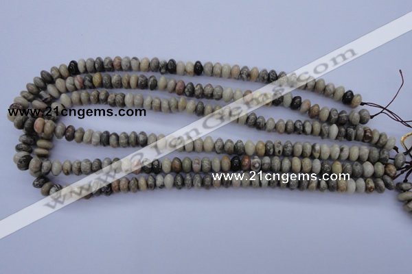 CFA202 15.5 inches 5*10mm rondelle chrysanthemum agate beads