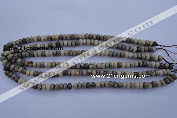 CFA208 15.5 inches 4*6mm faceted rondelle chrysanthemum agate beads