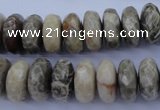 CFA212 15.5 inches 6*14mm faceted rondelle chrysanthemum agate beads