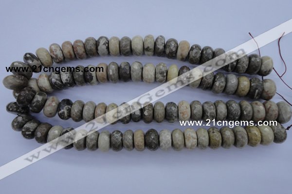 CFA213 15.5 inches 8*16mm faceted rondelle chrysanthemum agate beads