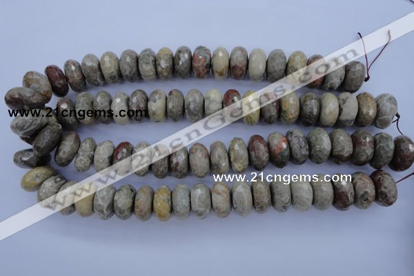 CFA214 15.5 inches 10*20mm faceted rondelle chrysanthemum agate beads