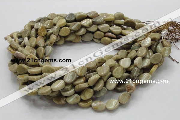 CFA22 15.5 inches 10*14mm twisted teardrop chrysanthemum agate beads