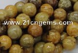 CFA33 15.5 inches 10mm round yellow chrysanthemum agate beads