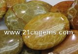 CFA50 15.5 inches 30*40mm oval yellow chrysanthemum agate beads