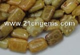 CFA51 15.5 inches 8*12mm rectangle yellow chrysanthemum agate beads