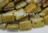 CFA52 15.5 inches 10*14mm rectangle yellow chrysanthemum agate beads