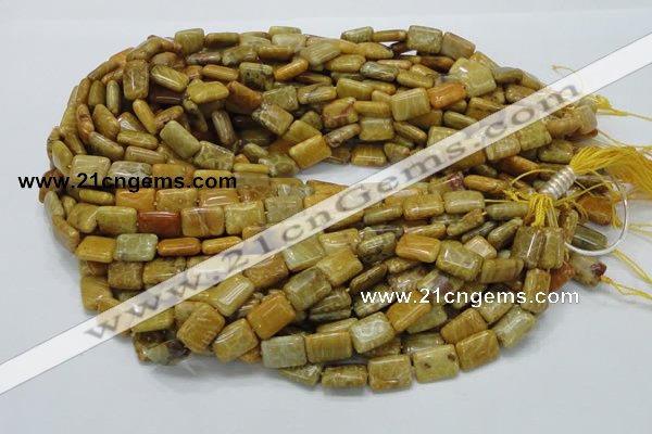 CFA52 15.5 inches 10*14mm rectangle yellow chrysanthemum agate beads