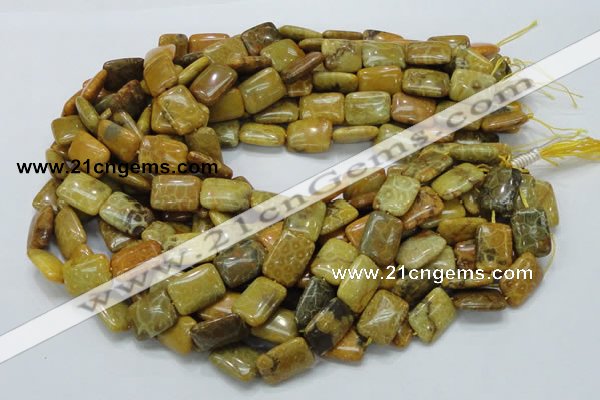 CFA53 15.5 inches 13*18mm rectangle yellow chrysanthemum agate beads