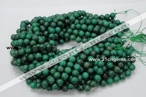 CFA68 15.5 inches 10mm round green chrysanthemum agate beads