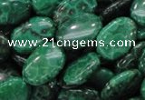 CFA71 15.5 inches 12*18mm oval green chrysanthemum agate beads