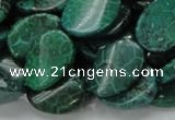 CFA72 15.5 inches 15*20mm twisted oval green chrysanthemum agate beads