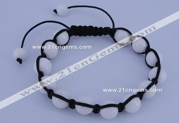 CFB505 10mm round candy jade beads adjustable bracelet wholesale