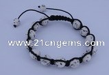 CFB508 10mm round turquoise beads adjustable bracelet wholesale