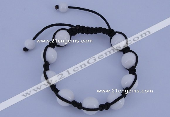 CFB515 12mm round candy jade beads adjustable bracelet wholesale