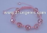 CFB520 12mm faceted round crystal beads adjustable bracelet wholesale