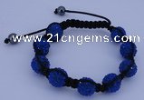 CFB566 12mm round rhinestone with hematite beads adjustable bracelet