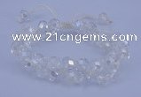 CFB580 8*10mm faceted rondelle crystal beads adjustable bracelet