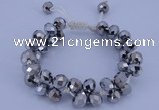 CFB585 8*10mm faceted rondelle crystal beads adjustable bracelet