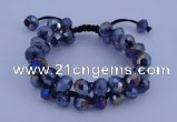 CFB586 8*10mm faceted rondelle crystal beads adjustable bracelet