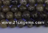 CFC211 15.5 inches 6mm round grey fossil coral beads wholesale