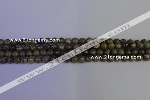 CFC211 15.5 inches 6mm round grey fossil coral beads wholesale