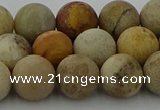 CFC223 15.5 inches 10mm round matte fossil coral beads wholesale