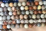 CFC342 15.5 inches 8mm round red fossil coral beads wholesale