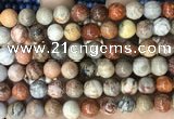 CFC343 15.5 inches 10mm round red fossil coral beads wholesale