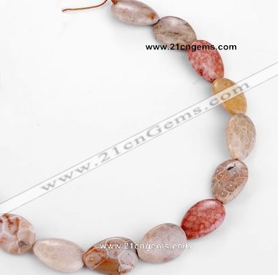 CFC48 18*25mm flat teardrop coral fossil jasper beads wholesale