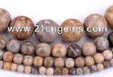 CFC55 15.5 inches round coral fossil jasper beads wholesale